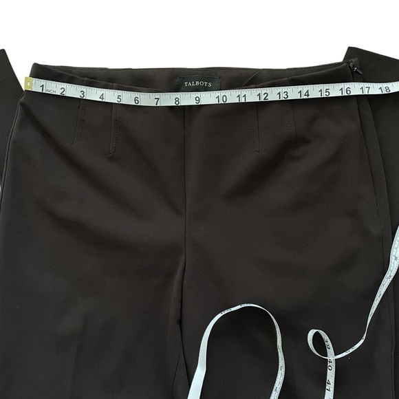 Talbots Classic dark brown Dress Pants flat front, tapered leg, side zip Sz: 10 - Picture 4 of 7